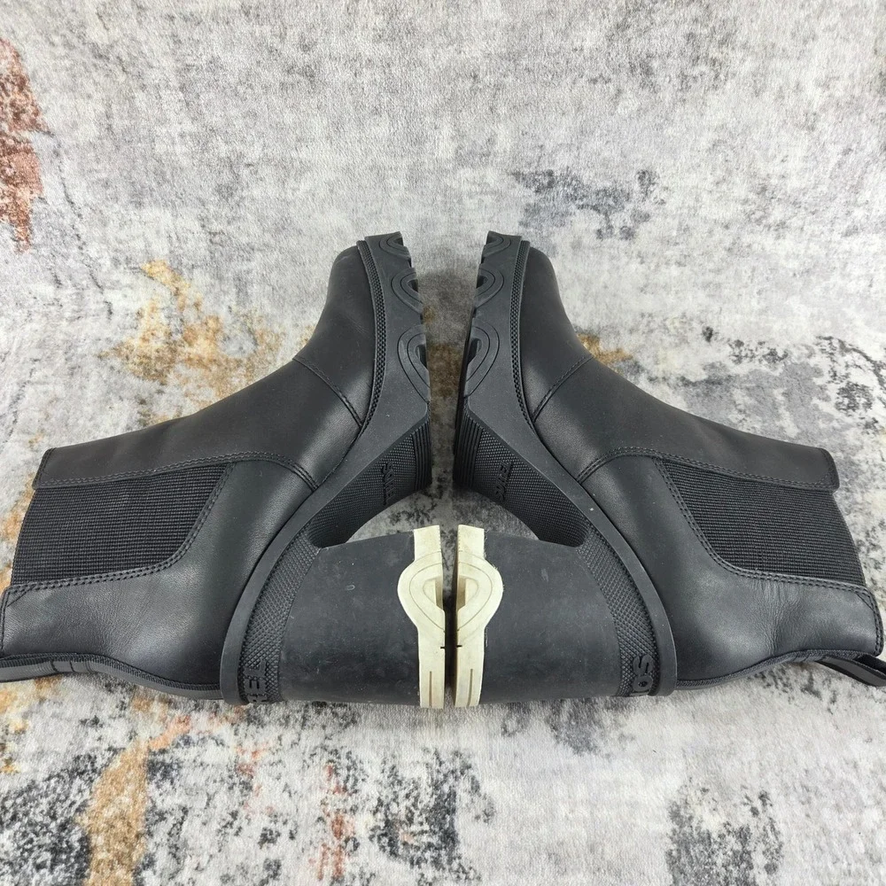 Sorel Brex Waterproof Platform Block Heel Chelsea Boots Womens 9.5 Black Winter